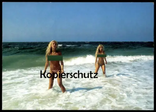 ÄLTERE POSTKARTE SYLT FKK FREUDEN IM SOMMER Frau femme seins nus nude breast woman nudity cpa postcard Ansichtskarte