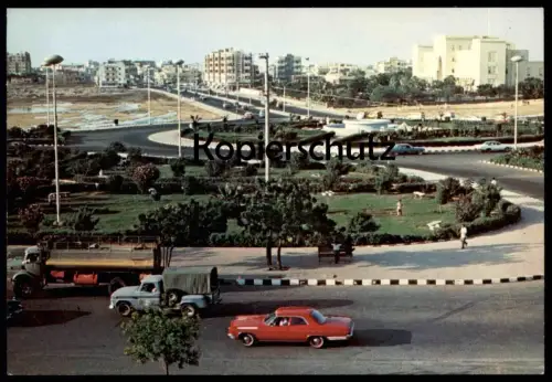 ÄLTERE POSTKARTE JEDDAH BAYA'A SQUARE AND MINISTRY OF FOREIGN AFFAIRS Saudi Arabia LKW camion pickup postcard cpa