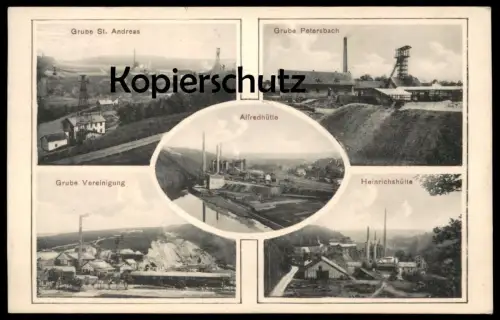 ALTE POSTKARTE ALFREDHÜTTE PETERSBACH HEINRICHSHÜTTE VEREINIGUNG KATZWINKEL WISSEN EICHELHARDT BITZEN HAMM (SIEG) AK cpa