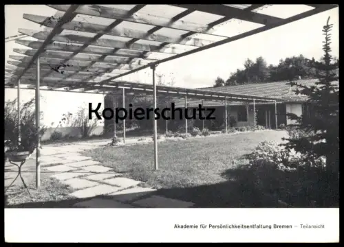 ÄLTERE POSTKARTE BREMEN AKADEMIE FÜR PERSÖNLICHKEITSENTFALTUNG TEILANSICHT academy for personality development postcard