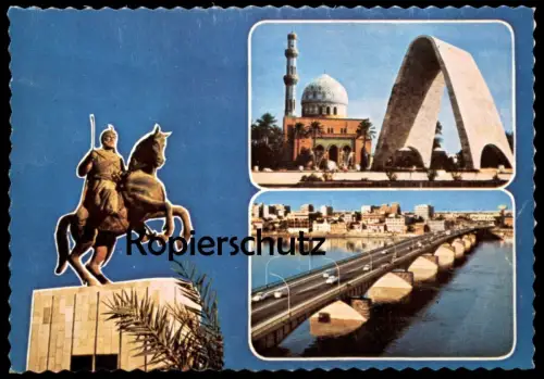 ÄLTERE POSTKARTE GREETINGS FROM IRAQ IRAK BAGHDAD MOSQUE Moschee cpa postcard Ansichtskarte AK