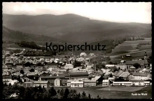 ÄLTERE POSTKARTE FURTH IM WALD PANORAMA TOTALANSICHT Gesamtansicht Kirche Schule ? Bayern Ansichtskarte AK cpa postcard
