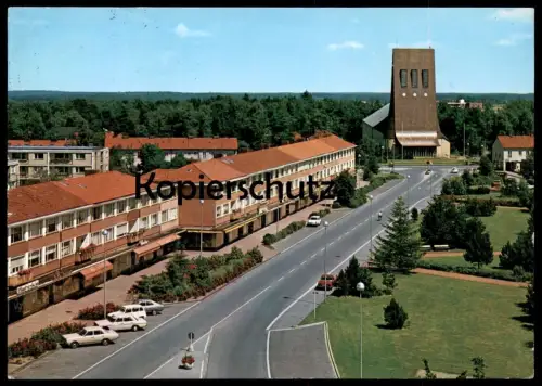ÄLTERE POSTKARTE ESPELKAMP BRESLAUER STRASSE RENAULT R4 OPEL FORD AUTOS AUTO KIRCHE AK Ansichtskarte postcard cpa