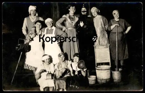 ALTE ORIGINAL FOTO POSTKARTE THEATER WASCHBRETT SPIELKARTEN KARTENSPIEL KAFFEMÜHLE 1932 Ansichtskarte postcard cpa AK
