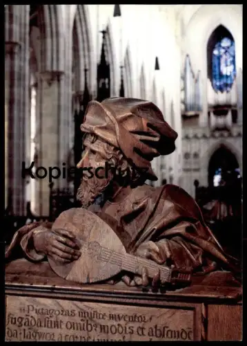 ÄLTERE POSTKARTE ULM ULMER MÜNSTER PYTHAGORAS AUS DEM CHORGESTÜHL JÖRG SYRLIN 1469 Ansichtskarte AK postcard cpa