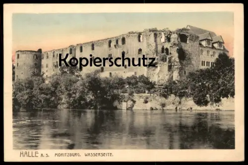 ALTE POSTKARTE HALLE SAALE MORITZBURG WASSERSEITE Burg castle chateau Schloss Ansichtskarte AK postcard cpa