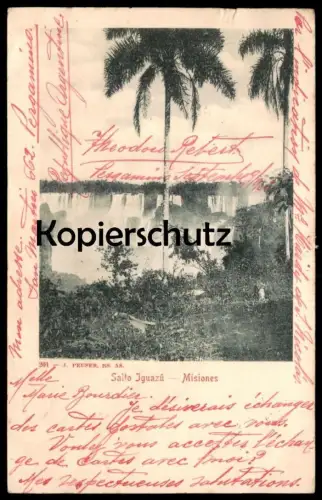 ALTE POSTKARTE SALTO RIO IGUACU IGUAZU MISIONES Argentinien Brasilien Argentina Argentine Wasserfall waterfall postcard