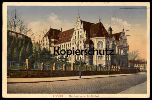 ALTE POSTKARTE CASSEL MURHARD'SCHE BIBLIOTHEK 1917 Kassel library bibliotheque Ansichtskarte postcard AK cpa