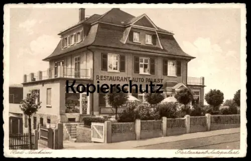 ALTE POSTKARTE BAD NAUHEIM RESTAURANT AUTOPALAST 1939 INH. RICHARD ALETTER cpa postcard AK Ansichtskarte