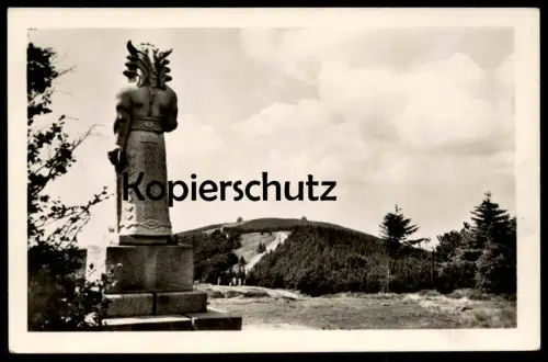 ALTE POSTKARTE MORAVSKOSLEZSKE BESKYDY RADEGAST NA RADHOSTI STATUE Czech Republic Ceska Republika Ansichtskarte postcard