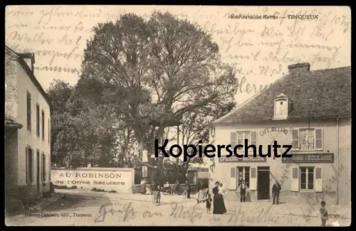 ALTE POSTKARTE TINQUEUX CAFÉ BILLARD ÉPECIRIE MERCERIE AU ROBINSON DE L'ORME SÉCULAIRE MARNE cpa Ansichtskarte postcard