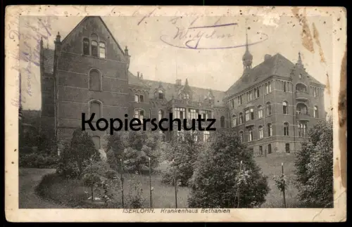 ALTE POSTKARTE ISERLOHN KRANKENHAUS BETHANIEN STEMPEL RESERVE-LAZARETT Hospital postcard cpa Ansichtskarte AK