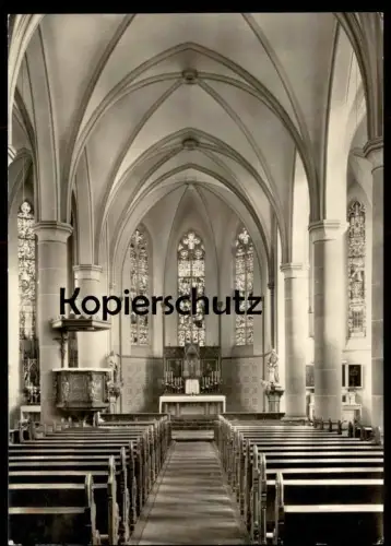 ÄLTERE POSTKARTE INNERES VON ST. SERVATIUS BRÜHL KIERBERG KIRCHE UNTERSCHRIFT PFARRER église Ansichtskarte cpa postcard