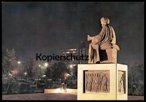 ÄLTERE POSTKARTE BAGHDAD ABI-NOAS STATUE AT NIGHT bei Nacht la nuit Iraq Irak postcard Ansichtskarte