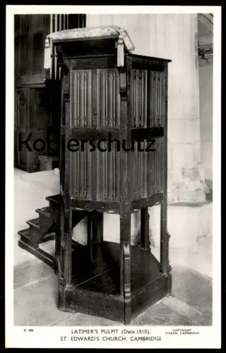 ALTE POSTKARTE LATIMER'S PULPIT DATE 1510 ST. EDWARD'S CHURCH CAMBRIDGE Kanzel chaire à prêcher postcard Ansichtskarte