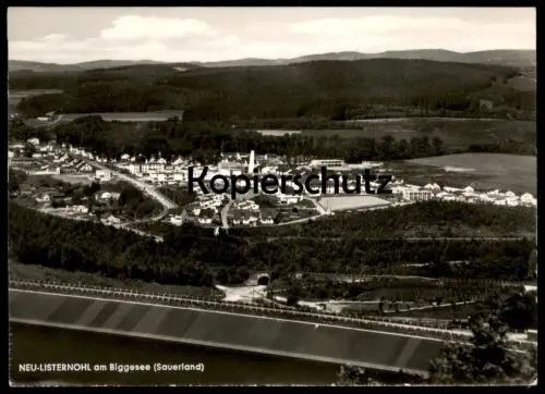ÄLTERE POSTKARTE NEU-LISTERNOHL AM BIGGESEE ATTENDORN PANORAMA Totalansicht Gesamtansicht Ansichtskarte AK postcard cpa