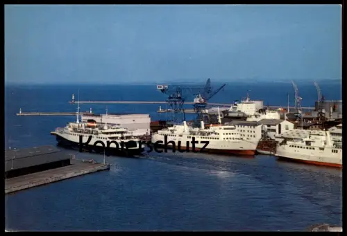 ÄLTERE POSTKARTE ARHUS HAVNEPARTI HAFEN FÄHRE FÄHRSCHIFF ferry Schiff Motorschiff Port harbour ship bateau postcard