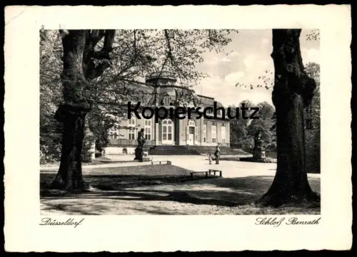 ALTE POSTKARTE DÜSSELDORF SCHLOSS BENRATH BÄUME EICHEN EICHE ODER LINDE LINDEN chateau castle Ansichtskarte postcard