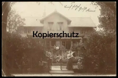 ALTE FOTO POSTKARTE VILLA HAUS MIT FAMILIE STEMPEL LÜBECK 1900 cpa photo postcard AK Ansichtskarte