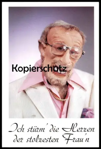 POSTKARTE HURRA DEUTSCHLAND TV SATIRE SHOW LOTHAR DE MAIZIERE ICH STÜRM' DIE HERZEN DER STOLZESTEN FRAU'N Politiker AK