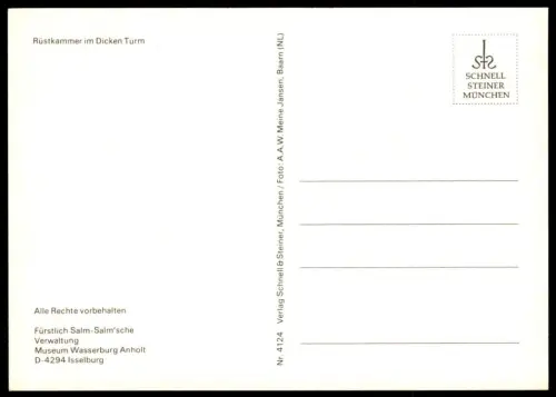 ÄLTERE POSTKARTE WASSERBURG ANHOLT RÜSTKAMMER ISSELBURG RITTER RÜSTUNG SCHWERT sword cpa postcard AK Ansichtskarte
