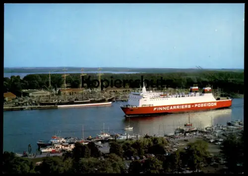 ÄLTERE POSTKARTE MS FINNCARRIERS POSEIDON TRANSFINLANDIA FRACHT FÄHRSCHIFF FÄHRE Line ferry Schiff Motorschiff ship cpa