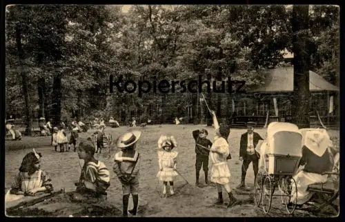ALTE POSTKARTE BERLIN BERLINER LEBEN TIERGARTENSPIELPLATZ Spielplatz Tiergarten Kinder playground AK cpa postcard