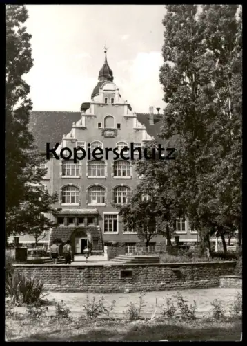 ÄLTERE POSTKARTE RIESA GRÖBA FRIEDRICH-ENGELS-OBERSCHULE SCHULE school école AK Ansichtskarte postcard cpa