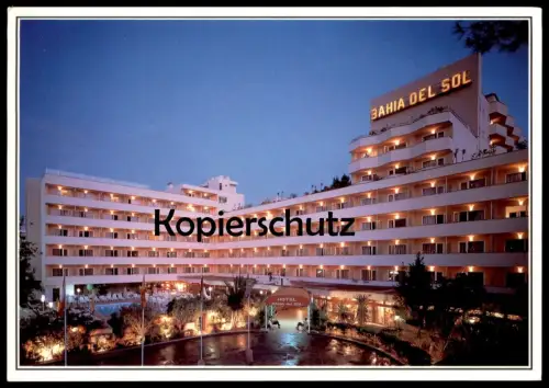 ÄLTERE POSTKARTE HOTEL BAHIA DEL SOL SANTA PONSA MALLORCA ISLAS BALEARES BELEUCHTUNG tarjeta postal postcard cpa AK