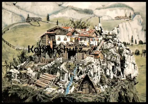 ÄLTERE POSTKARTE GEBIRGSMÜHLE BIRKENSTEIN KUNSTWERK MÜHLE MODELL FISCHBACHAU Berge moulin mill Ansichtskarte AK postcard