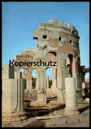 ÄLTERE POSTKARTE LIBYA LEPTIS MAGNA LIBIA RUINS ROMAN MARKET ANTIQUITIES LIBYEN Libiya cpa postcard Ansichtskarte AK