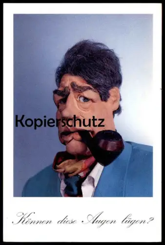 POSTKARTE HURRA DEUTSCHLAND TV SATIRE SHOW KÖNNEN DIESE AUGEN LÜGEN BJÖRN ENGHOLM PFEIFE pipe tuyau Politiker Politik