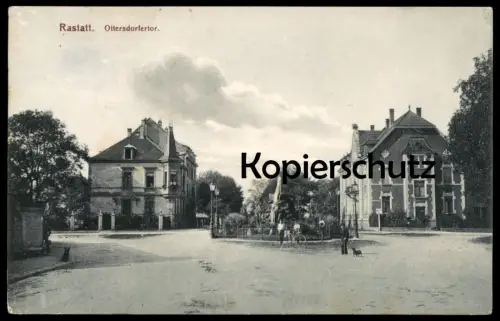 ALTE POSTKARTE RASTATT OTTERSDORFERTOR OTTERSDORFERTOR Hund Dackel Teckel Stempel Touristen Verein Naturfreunde Freiburg