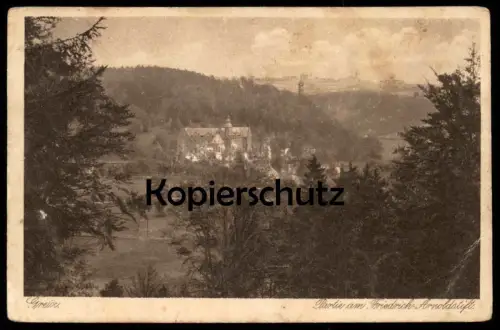 ALTE POSTKARTE GREIZ IN THÜRINGEN PARTIE AM FRIEDRICH-ARNOLDSTIFT Stift cpa postcard AK Ansichtskarte