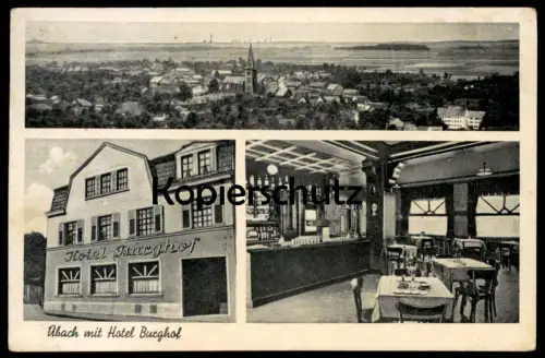 ALTE POSTKARTE ÜBACH PALENBERG MIT HOTEL BURGHOF 1943 TELEFON AMT GEILENKIRCHEN Ansichtskarte AK cpa postcard