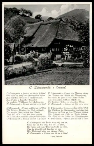 ÄLTERE POSTKARTE O SCHWARZWALD O HEIMAT Schwarzwaldhaus Black Forest Foret-Noire Song Chanson Bauernhaus cpa postcard AK