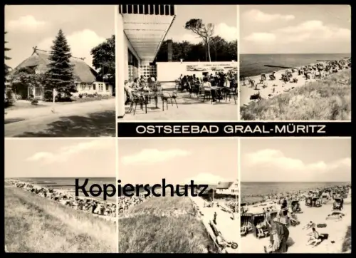 ÄLTERE POSTKARTE OSTSEEBAD GRAAL-MÜRITZ STRAND GASTSTÄTTE KREIS ROSTOCK cpa postcard Ansichtskarte AK