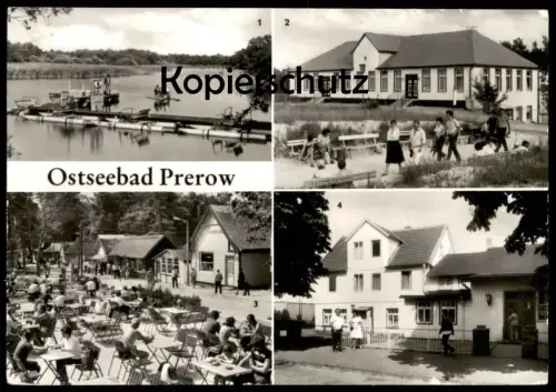 ÄLTERE POSTKARTE OSTSEEBAD PREROW DARSS KAFFEEGARTEN DÜNENHAUS HO GASTSTÄTTE HELGOLAND PREROWSTROM AK Ansichtskarte