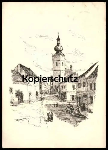 ALTE KÜNSTLER POSTKARTE HUSINEC J. KLOUDA HUSSINETZ 1949 Tschechische Republik ceska republika czech republic postcard