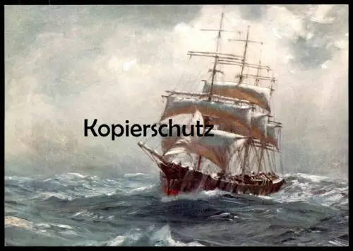 ÄLTERE KÜNSTLER POSTKARTE A BARQUE IN A GALE SCHIFF THOMAS J. SOMERSCALES MARITIME MUSEUM GREENWICH ship postcard