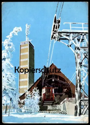 ÄLTERE POSTKARTE OBERWIESENTHAL BERGSTATION DER DRAHTSEILBAHN SEILBAHN STATION cable car Ansichtskarte AK cpa postcard