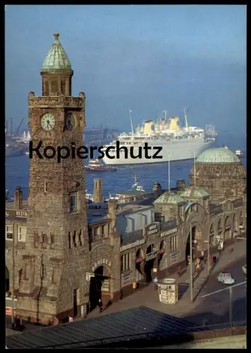 ÄLTERE POSTKARTE MS KUNGSHOLM HAMBURG BRÜCKE 3 LANDUNGSBRÜCKEN KREUZFAHRTSCHIFF Schiff ship bateau postcard cpa AK