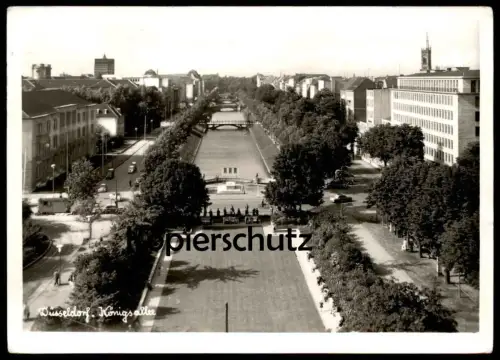 ALTE POSTKARTE DÜSSELDORF KÖNIGSALLEE 1954 STEMPEL JAGD UND SPORT UND FISCHEREI AUSSTELLUNG Ansichtskarte cpa postcard