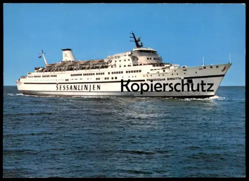 ÄLTERE POSTKARTE MS PRINSESSAN BIRGITTA TRAVEMÜNDE GÖTEBORG SESSANLINJEN Schiff Motorschiff ship bateau Ansichtskarte AK