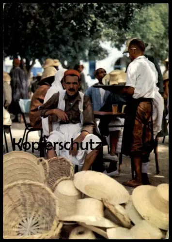 ÄLTERE POSTKARTE DJERBA LE MARCHÉ DE HOUMT-SOUK Vendeur Händler Verkäufer traditional costume postcard cpa Ansichtskarte