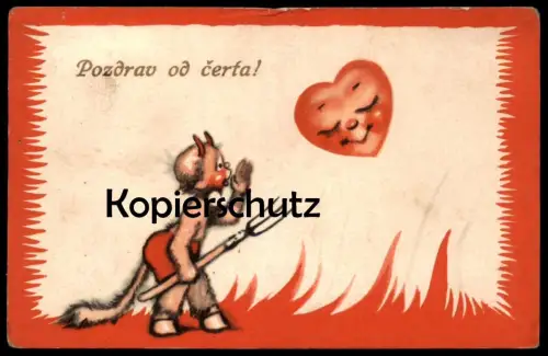ALTE POSTKARTE POZDRAV OD CERTA TEUFEL devil diable Krampus demon Dämon postcard cpa AK Ansichtskarte