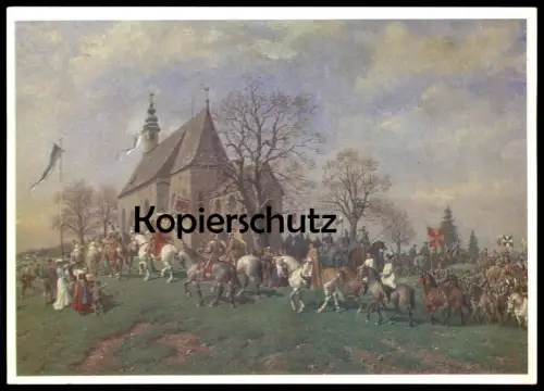 ÄLTERE KÜNSTLER POSTKARTE GEORGIRITT IN ETTENDORF SURBERG OSTERMONTAG PFERD PROF. LOUIS BRAUN 1899 horse cheval postcard