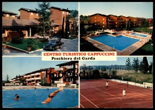 ÄLTERE POSTKARTE CENTRO TURISTICO CAPPUCCINI PESCHIERA DEL GARDA FIAT TENNIS SWIMMING POOL cpa Ansichtskarte postcard AK