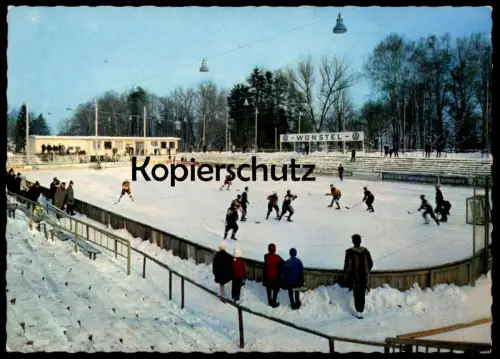 ÄLTERE POSTKARTE KAUFBEUREN EISSTADION Stade de Glace Eis Stadion Ice Stadium Ice Eishockey VW Wünstel cpa postcard