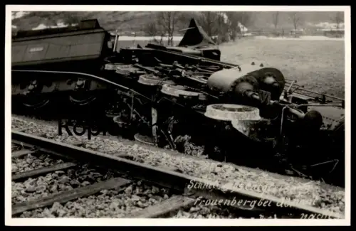 ALTE POSTKARTE FRAUENBERG BEI ADMONT EISENBAHNUNGLÜCK ÖBB SCHNELLZUG ENTGLEISUNG train accident Zugunglück Otto Zell AK